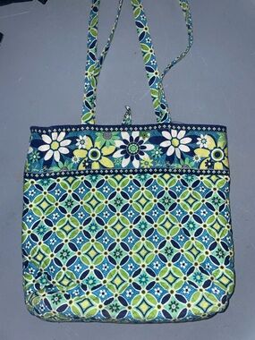 Vera Bradley Floral Mosaic Blue & Green Tote Bag